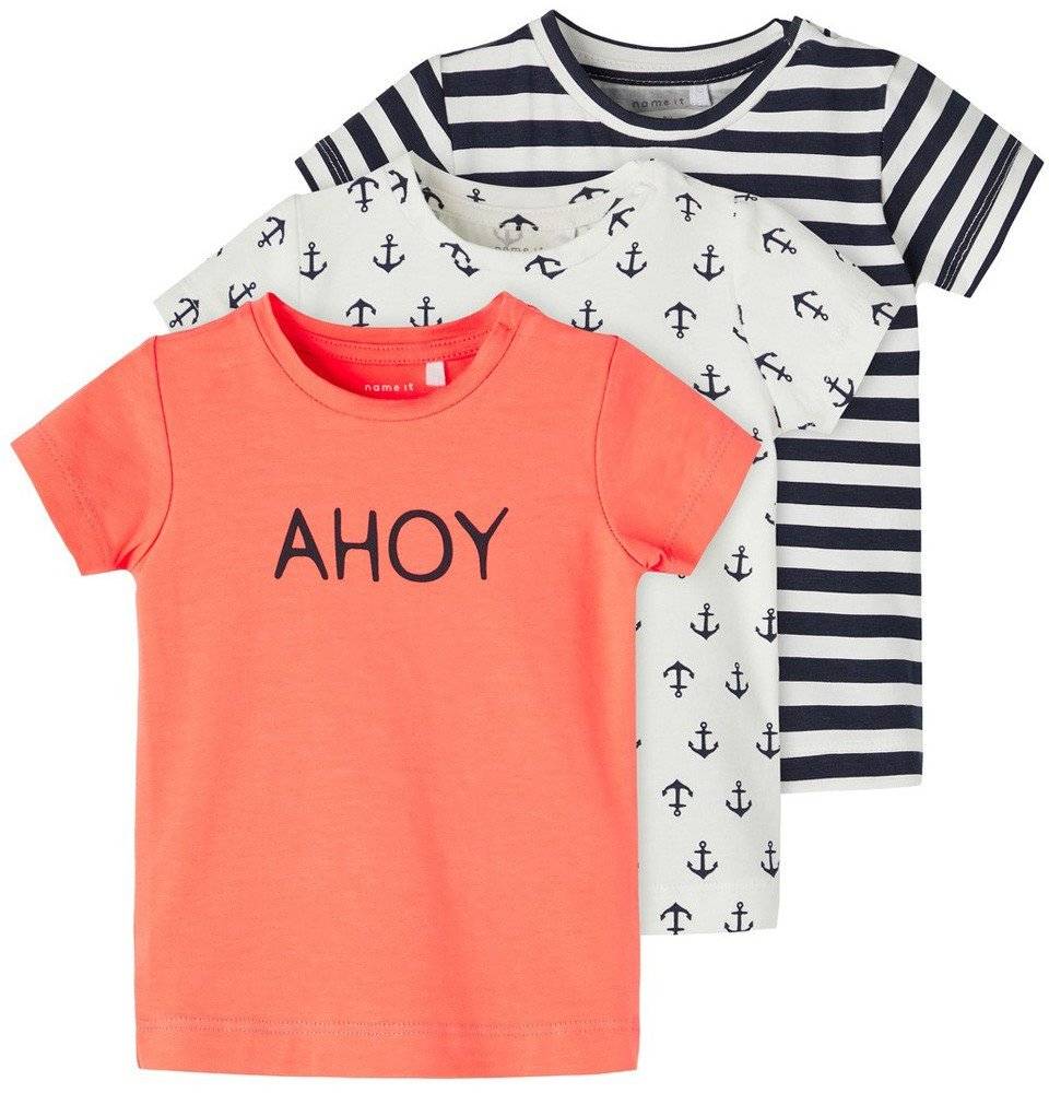 NAME IT ΣΕΤ T-SHIRTS NAME IT 13201818 NBMFAKTOR ΣΚΟΥΡΟ ΜΠΛΕ/ΛΕΥΚΟ/ΠΟΡΤΟΚΑΛΙ 3ΤΜΧ (86 CM)-(18 ΜΗΝΩΝ)