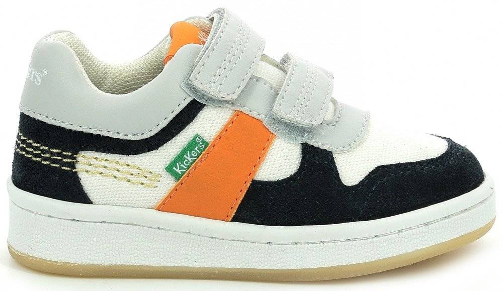 SNEAKERS KICKERS BISCKOTO 894702 ΛΕΥΚΟ/ΓΚΡΙ/ΜΠΛΕ/ΠΟΡΤΟΚΑΛΙ (EU:21)