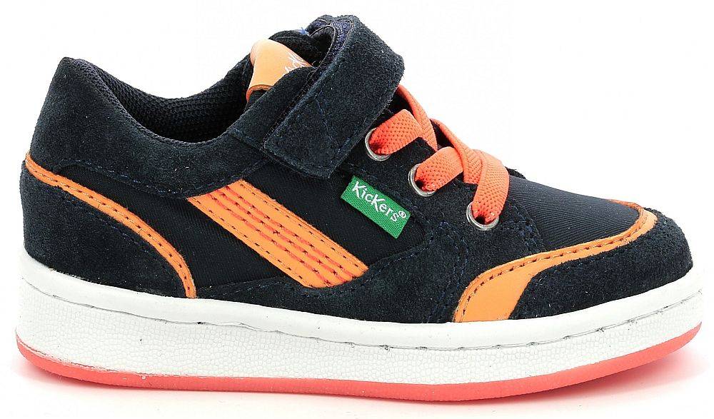 SNEAKERS KICKERS BISCKUIT 858804 ΣΚΟΥΡΟ ΜΠΛΕ/ΠΟΡΤΟΚΑΛΙ (EU:28) KICKERS