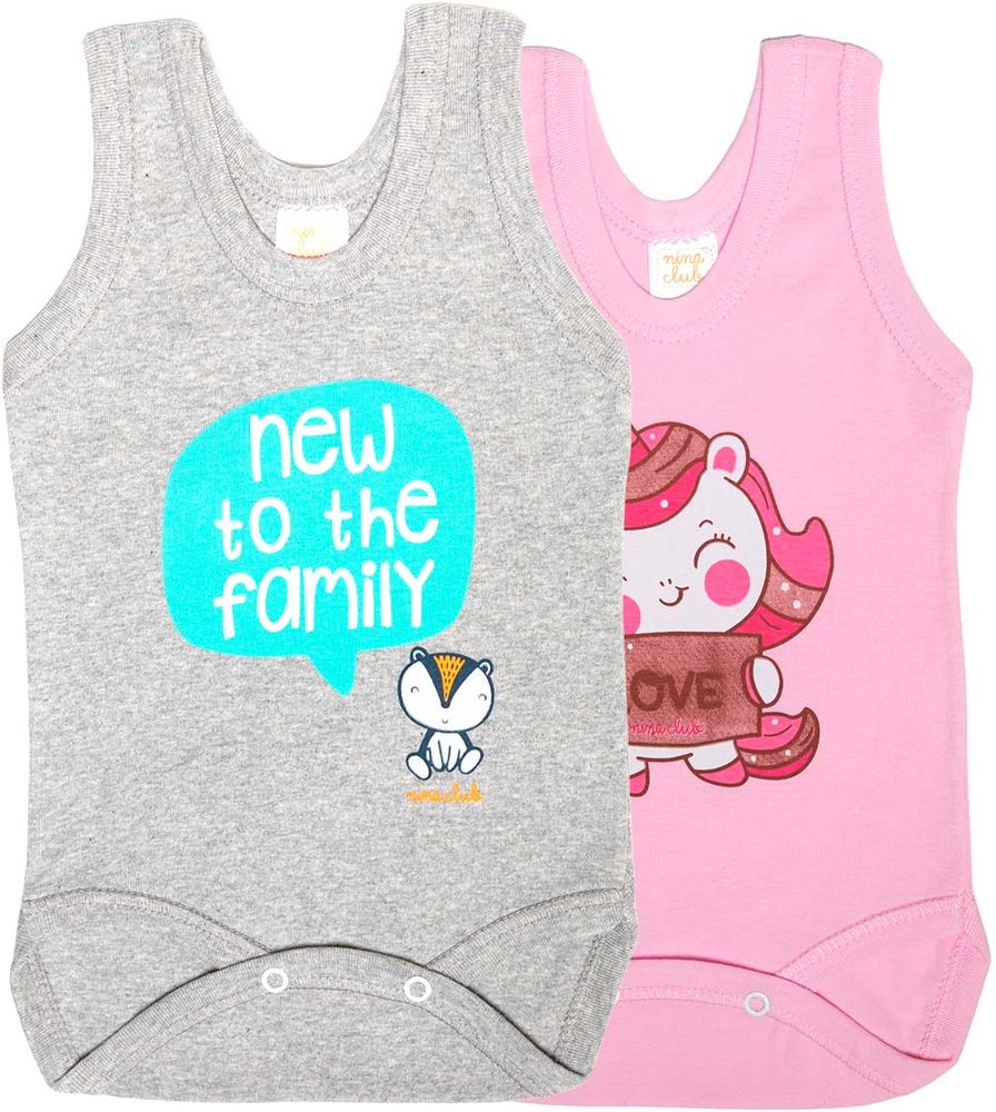 ΖΙΠΟΥΝΑΚΙ NINA CLUB 28 ΑΜΑΝΙΚΟ ΓΚΡΙ ΜΕΛΑΝΖΕ/ΡΟΖ 2ΤΜΧ (56CM)-(0-3 ΜΗΝΩΝ)