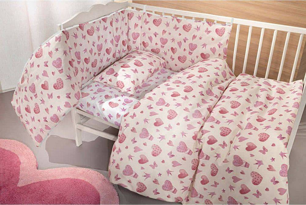 ΣΕΤ ΣΕΝΤΟΝΙΑ ΚΟΥΝΙΑΣ GUY LAROCHE SWEET HEART ΛΕΥΚΟ/ΡΟΖ 115Χ170CM 3ΤΜΧ GUY LAROCHE BEBE