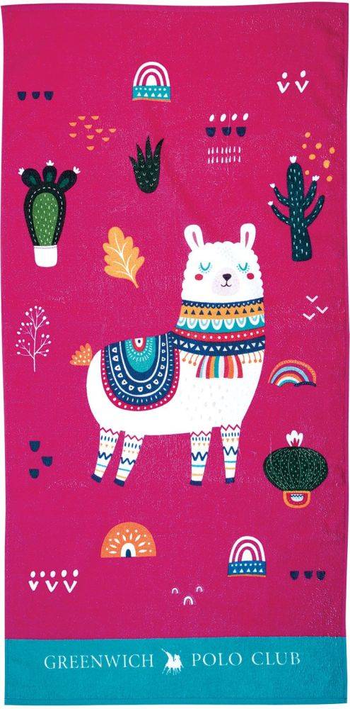 ΠΕΤΣΕΤΑ ΘΑΛΑΣΣΗΣ GREENWICH POLO CLUB JUNIOR 3723 ΛΕΥΚΟ/ΠΡΑΣΙΝΟ/ΦΟΥΞΙΑ 70X140CM GREENWICH POLO CLUB