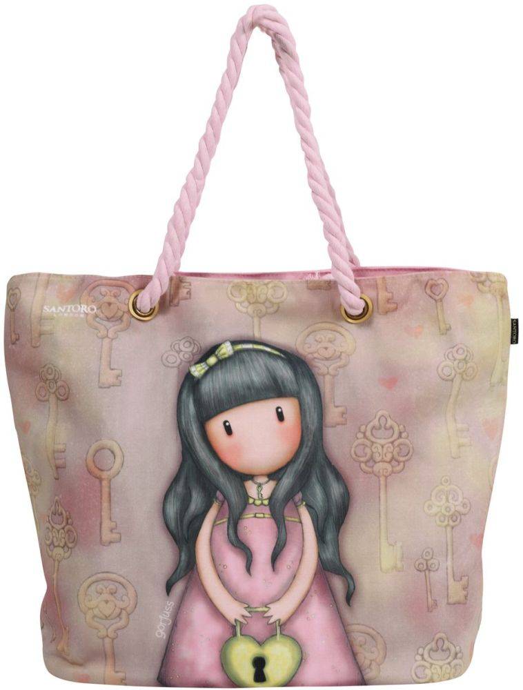 ΤΣΑΝΤΑ ΘΑΛΑΣΣΗΣ SANTORO 5860 ΡΟΖ/ΚΙΤΡΙΝΟ 58Χ38Χ20CM SANTORO