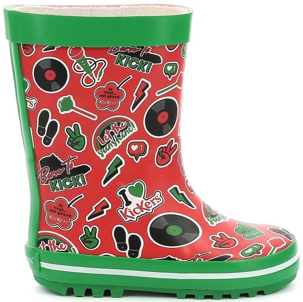 ΓΑΛΟΤΣΕΣ KICKERS KICKRAIN 879940 ΚΟΚΚΙΝΟ/ΠΡΑΣΙΝΟ (EU:31) KICKERS