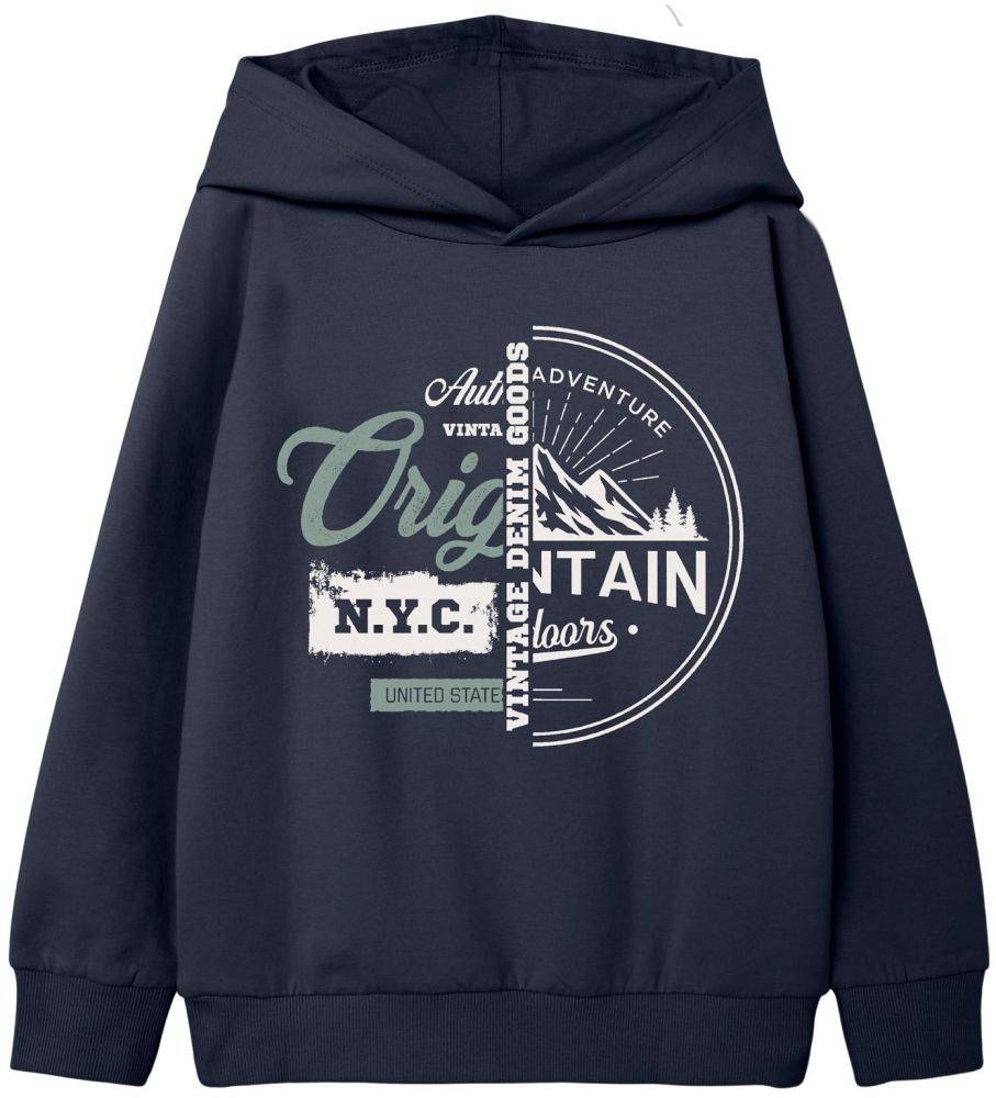 HOODIE NAME IT 13206621 NKMVUGO ΣΚΟΥΡΟ ΜΠΛΕ (122-128 CM)-(7-8 ΕΤΩΝ)