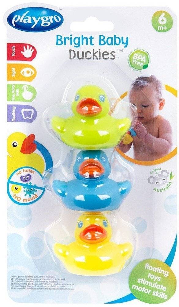 ΠΑΙΧΝΙΔΙ ΜΠΑΝΙΟΥ PLAYGRO BRIGHT BABY DUCKIES 6M+ 3ΤΜΧ