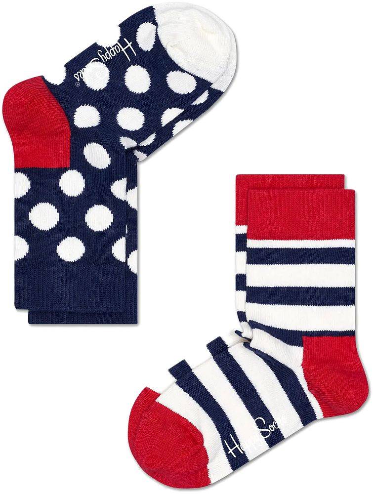 ΚΑΛΤΣΕΣ HAPPY SOCKS 2-PACK KIDS STRIPE SOCKS KSTR02-4000 ΜΠΛΕ/ΚΟΚΚΙΝΟ (EU:33-35) HAPPY SOCKS