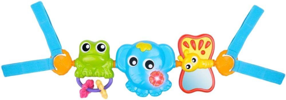 ΚΡΕΜΑΣΤΟ ΠΑΙΧΝΙΔΙ PLAYGRO TRAVEL TRIO MUSICAL PRAM TIE (NEW) 0Μ+ PLAYGRO