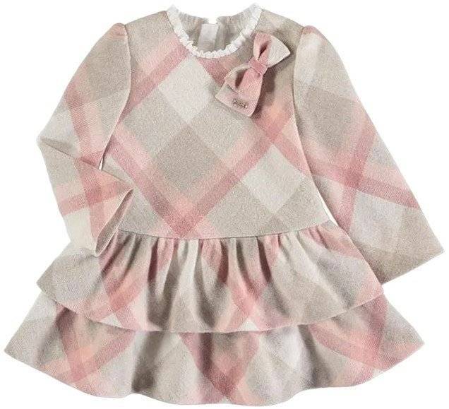 ΦΟΡΕΜΑ MAYORAL 2947 ΚΑΡΟ ΡΟΖ/ΜΠΕΖ (68 CM)(6-9 ΜΗΝΩΝ)