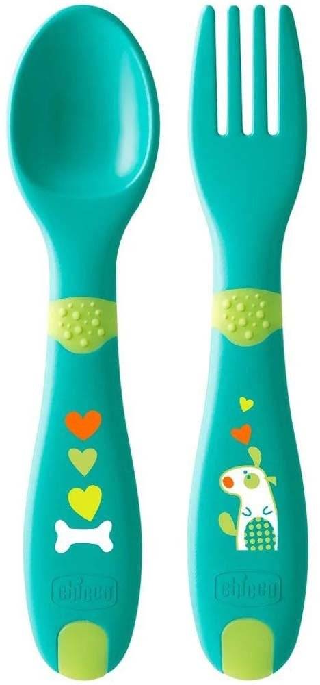 ΣΕΤ ΚΟΥΤΑΛΙ-ΠΙΡΟΥΝΙ CHICCO 12Μ+ ΠΡΑΣΙΝΟ CHICCO