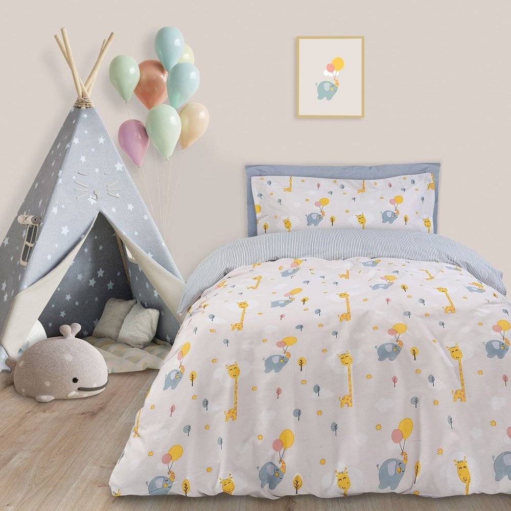 DAS HOME ΣΕΤ ΠΑΠΛΩΜΑΤΟΘΗΚΗ DAS HOME ΜΟΝΟ KID 4824 ΜΠΕΖ/ΚΙΤΡΙΝΟ/ΜΠΛΕ 160X240CM