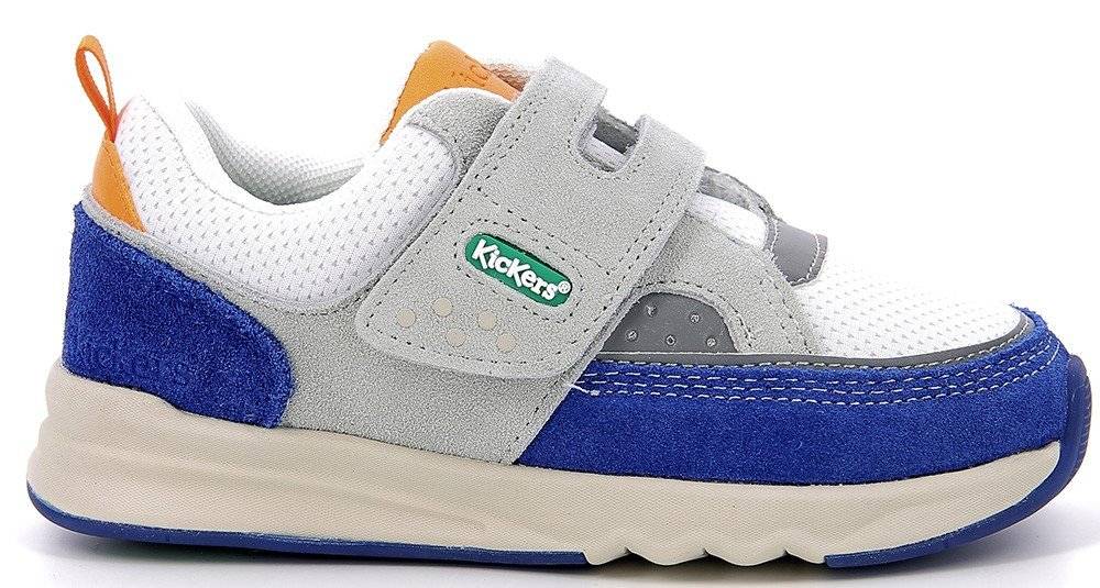 SNEAKERS KICKERS KIKUSTOM 928500 ΛΕΥΚΟ/ΜΠΛΕ/ΠΟΡΤΟΚΑΛΙ (EU:34)