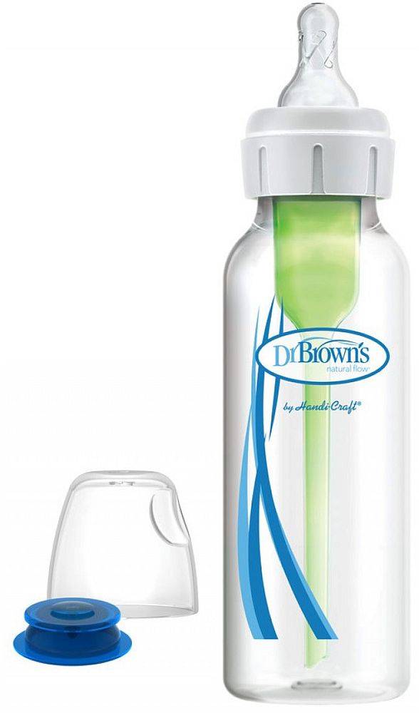 DR BROWNS ΜΠΙΜΠΕΡΟ ΠΛΑΣΤΙΚΟ DR.BROWN'S ZERO-RESISTANCE ΜΕ ΣΤΕΝΟ ΛΑΙΜΟ 250ML