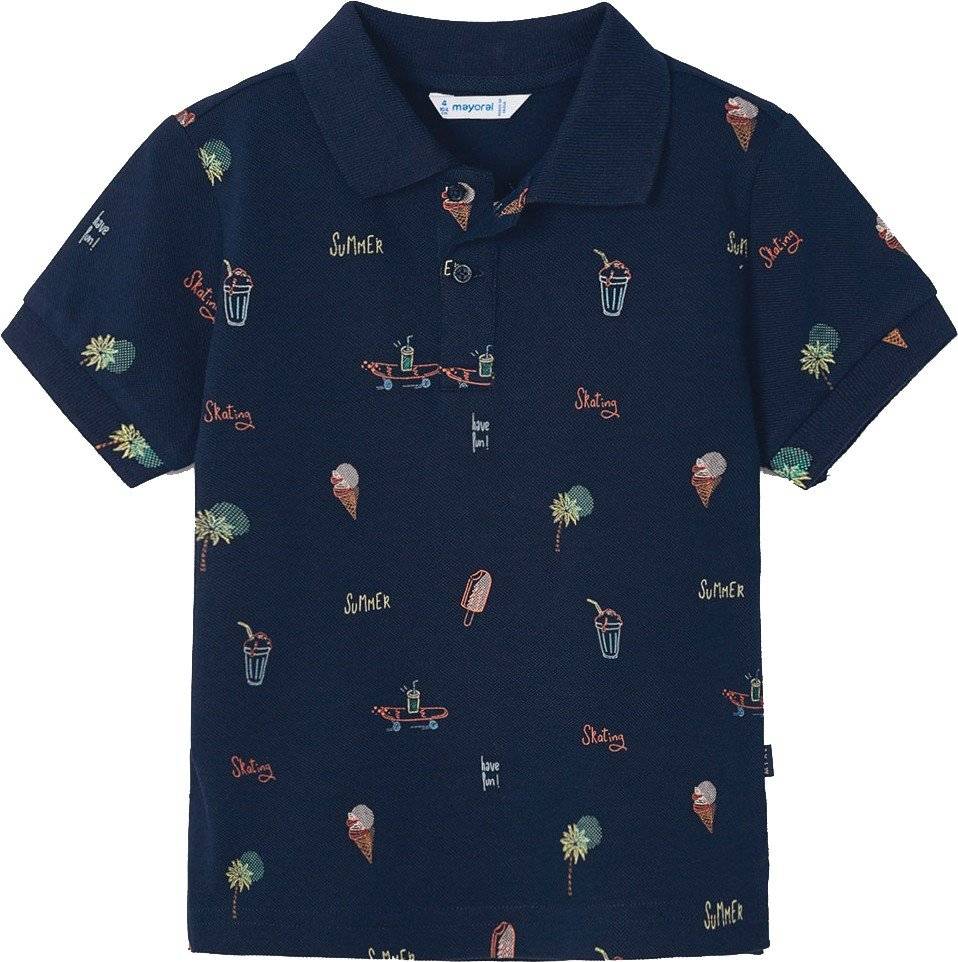 POLO T-SHIRT MAYORAL 026 ΣΚΟΥΡΟ ΜΠΛΕ (122 CM)(7 ΕΤΩΝ)