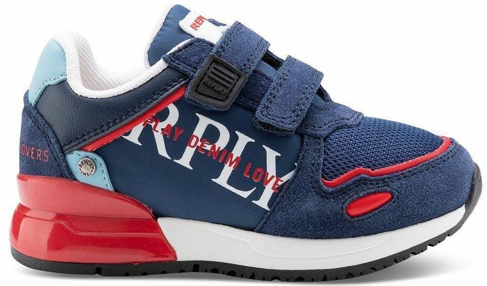 SNEAKERS REPLAY GBS65.001.C0004L/633 ΣΚΟΥΡΟ ΜΠΛΕ/ΚΟΚΚΙΝΟ (EU:29) REPLAY