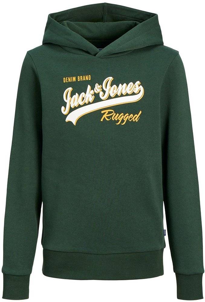 HOODIE JACK - JONES 12212287 JJELOGO ΣΚΟΥΡΟ ΠΡΑΣΙΝΟ(152 CM)(12 ΕΤΩΝ) JACK - JONES