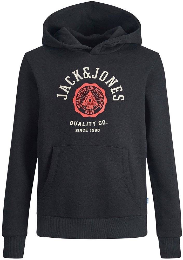 HOODIE JACK - JONES 12212287 JJELOGO ΜΑΥΡΟ(164 CM)(14 ΕΤΩΝ)
