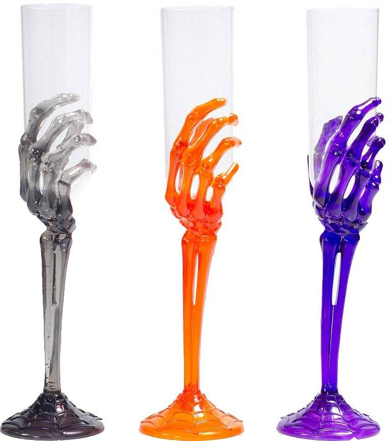 ΣΕΤ ΠΟΤΗΡΙΑ HALLOWEEN ΧΕΡΙ ΣΚΕΛΕΤΟΥ FUN WORLD ΓΚΡΙ/ΜΩΒ/ΠΟΡΤΟΚΑΛΙ 26CM 6ΤΜΧ (7007)