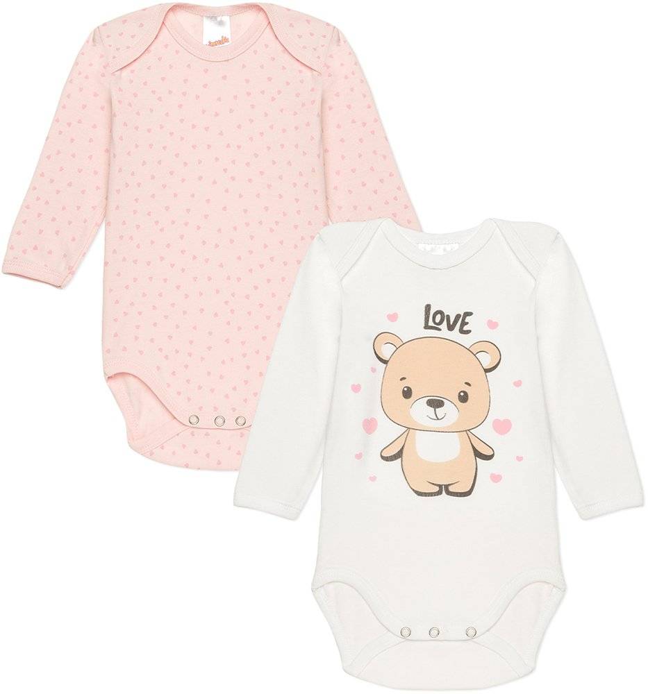 ΖΙΠΟΥΝΑΚΙ MINERVA HEARTS ΛΕΥΚΟ/ΡΟΖ 2ΤΜΧ (78CM)-(6-12 ΜΗΝΩΝ) MINERVA