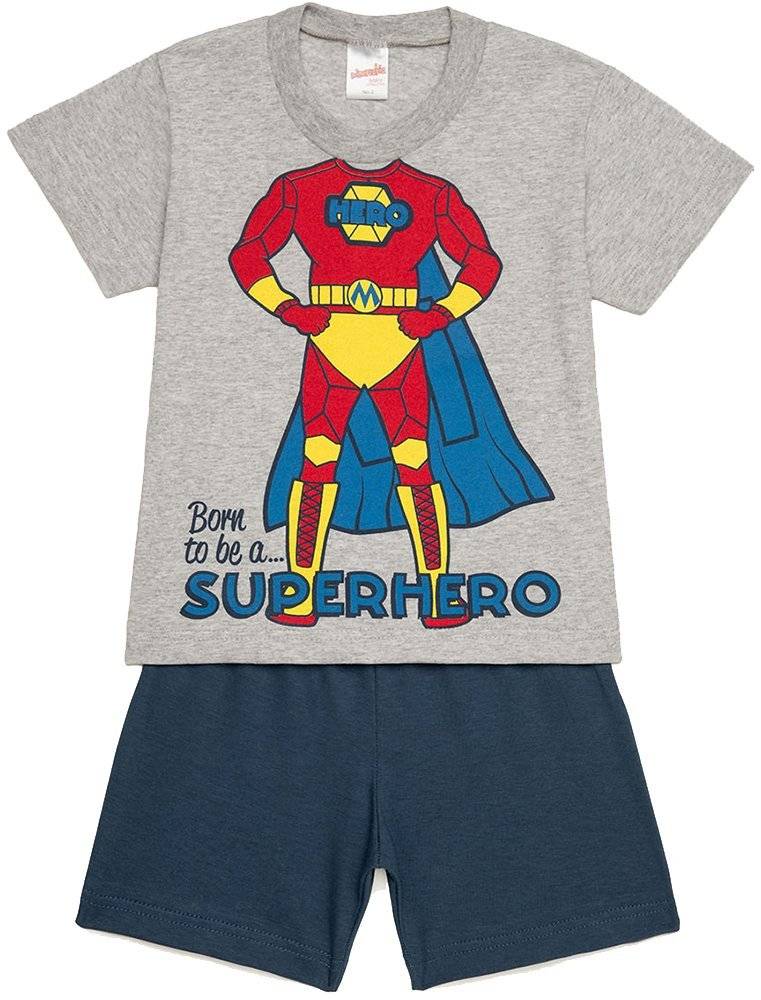 ΠΥΖΑΜΑ MINERVA SUPERHERO ΓΚΡΙ (78-90CM.)-(1-2 ΕΤΩΝ)