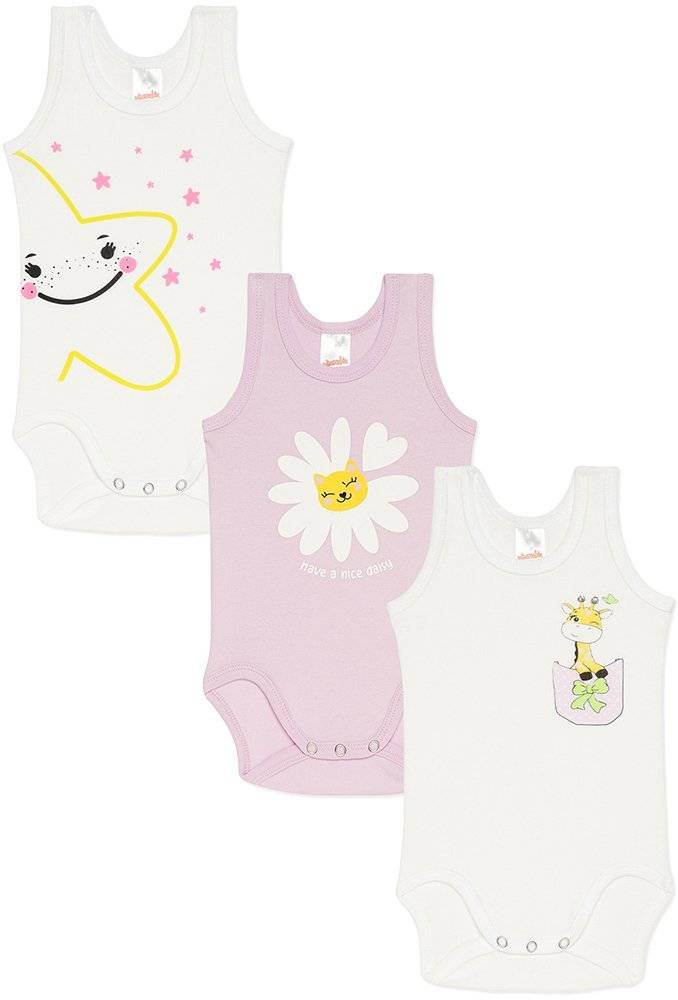 ΖΙΠΟΥΝΑΚΙ MINERVA NICE DAISY ΛΕΥΚΟ/ΛΙΛΑ 3ΤΜΧ (78CM)-(6-12 ΜΗΝΩΝ) MINERVA