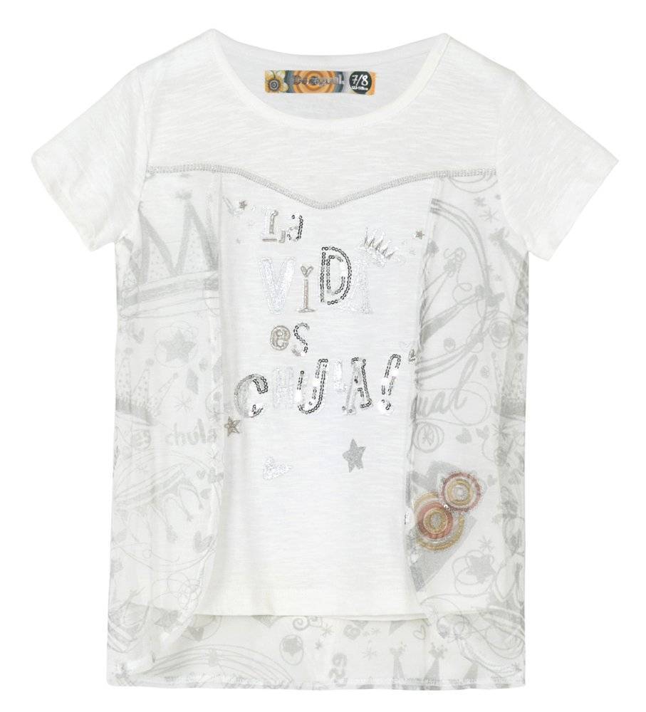 DESIGUAL T-SHIRT DESIGUAL ATLANTA ΜΕ ΠΑΓΙΕΤΕΣ ΛΕΥΚΟ/ΑΣΗΜΙ (5-6 ΕΤΩΝ)