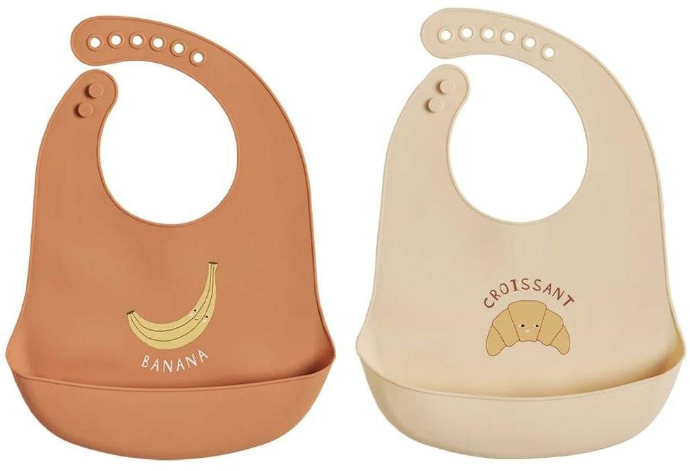 OYOY MINI ΣΕΤ ΣΑΛΙΑΡΕΣ ΣΙΛΙΚΟΝΗΣ OYOY MINI BANANA/CROISSANT (2 ΤΜΧ)