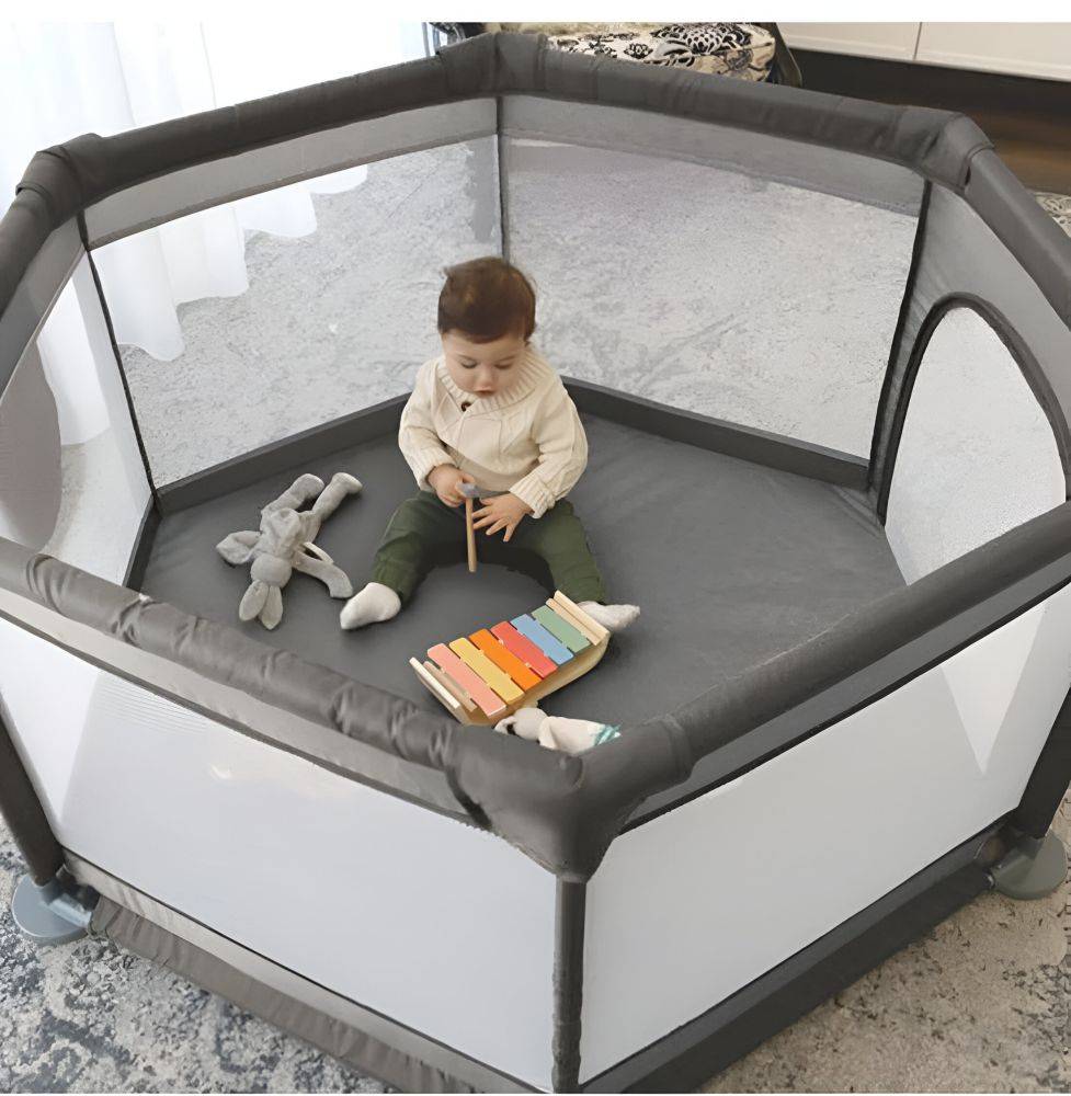 ΠΑΡΚΟ ΕΞΑΓΩΝΟ ΥΦΑΣΜΑΤΙΝΟ DREAMBABY TAUPE DREAMBABY