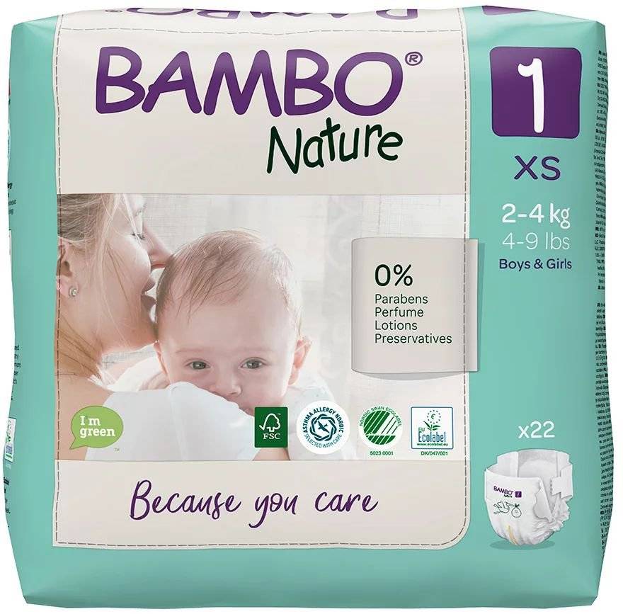 ΒΡΕΦΙΚΕΣ ΠΑΝΕΣ BAMBO NATURE ECO-FRIENDLY SIZE 1 (2-4 KG) 22ΤΜΧ