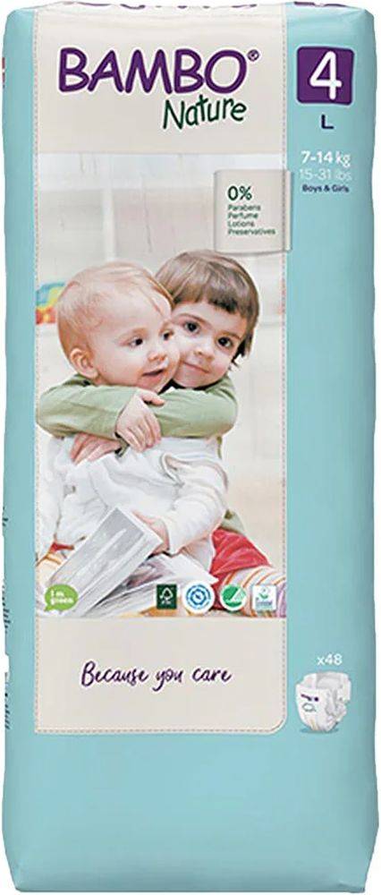 BAMBO NATURE ΒΡΕΦΙΚΕΣ ΠΑΝΕΣ BAMBO NATURE ECO-FRIENDLY SIZE 4 TALL (7-14 KG) 48ΤΜΧ