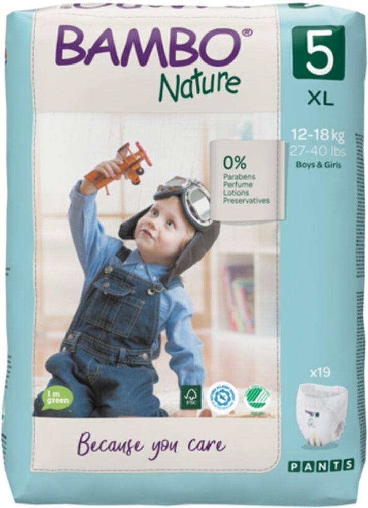 BAMBO NATURE ΠΑΝΕΣ ΒΡΑΚΑΚΙ BAMBO NATURE ECO-FRIENDLY PANTS SIZE 5 (12-18 KG) 19ΤΜΧ