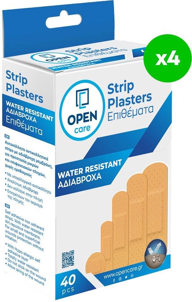 ΑΔΙΑΒΡΟΧΑ ΑΥΤΟΚΟΛΛΗΤΑ ΕΠΙΘΕΜΑΤΑ OPEN CARE 4Χ40ΤΜΧ 5 ΜΕΓΕΘΗ OPEN CARE