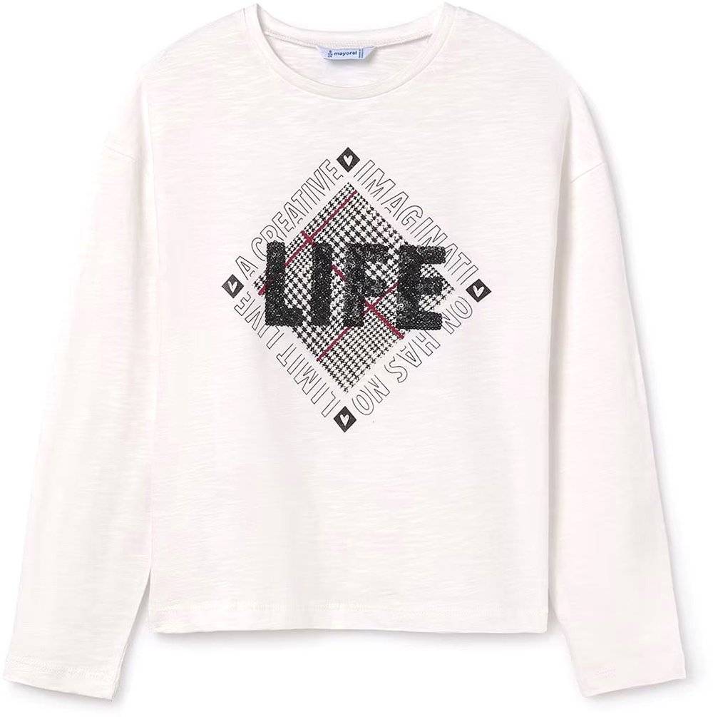 ΜΠΛΟΥΖΑ MAYORAL STRASS 07008 ΕΚΡΟΥ/ΜΑΥΡΟ (157-160 CM)(14 ΕΤΩΝ) MAYORAL