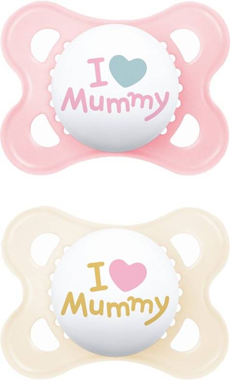 ΠΙΠΙΛΑ MAM Ι LOVE MUMMY ΣΙΛΙΚΟΝΗ 2TMX.2-6 ΜΗΝΩΝ (115S) ΜΠΕΖ/ΡΟΖ