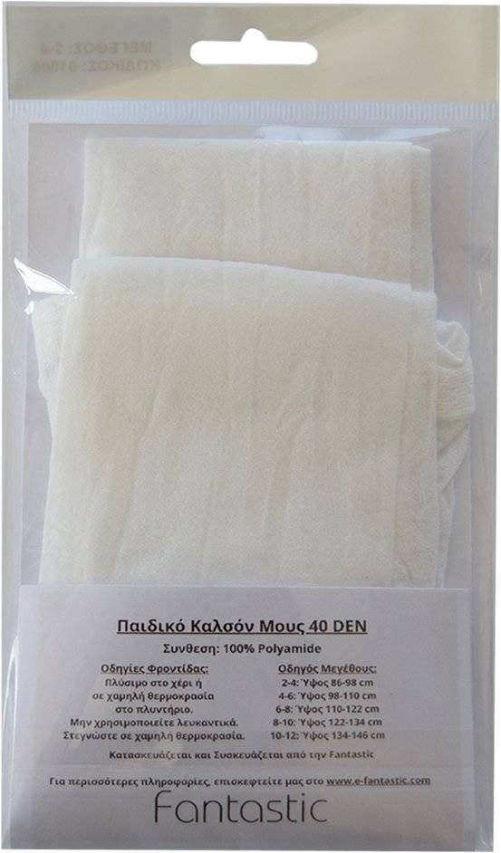 ΚΑΛΣΟΝ ΜΟΥΣ SWEETY BY FANTASTIC 40DEN 01005 ΛΕΥΚΟ (128-140CM)(8-10 ΕΤΩΝ) FANTASTIC