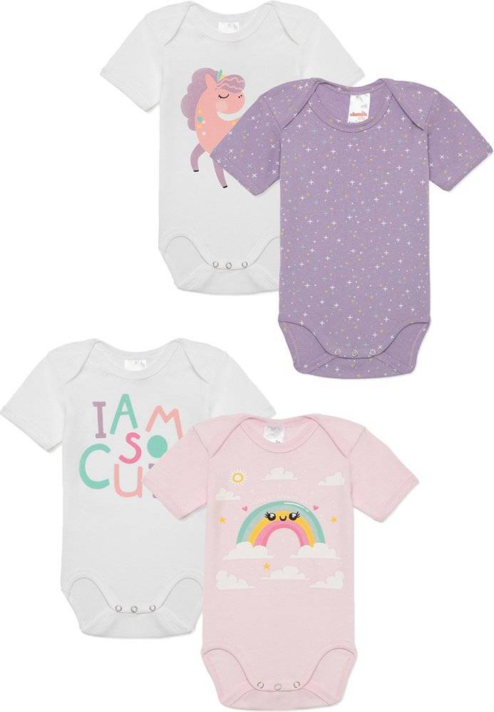 ΖΙΠΟΥΝΑΚΙ MINERVA CUTE ΛΕΥΚΟ/ΡΟΖ/ΛΙΛΑ 4ΤΜΧ (78CM)-(6-12 ΜΗΝΩΝ) MINERVA