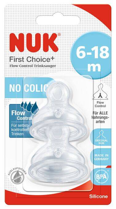 ΘΗΛΗ ΣΙΛΙΚΟΝΗΣ ΓΙΑ ΓΑΛΑ NUK FIRST CHOICE 6-18ΜΗΝΩΝ (M) 2ΤΜΧ NUK