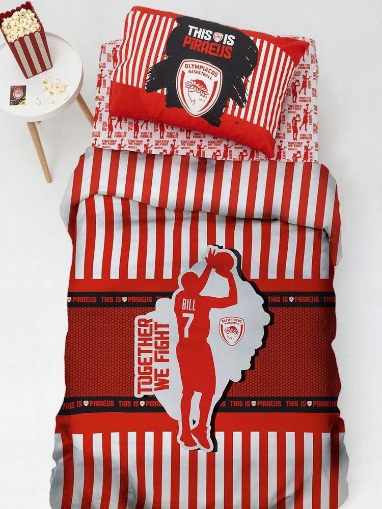 ΣΕΤ ΣΕΝΤΟΝΙΑ ΜΟΝΑ ΠΑΛΑΜΑΙΚΗ OLYMPIACOS B.C. BC8 170X260CM 3ΤΜΧ ΠΑΛΑΜΑΙΚΗ