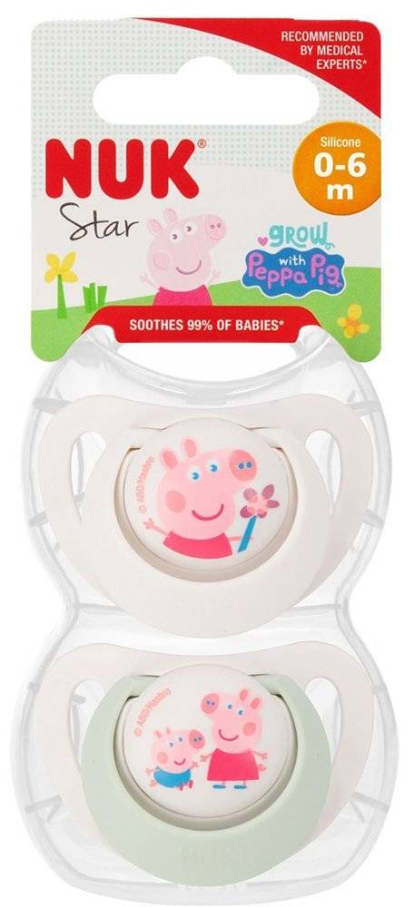 ΠΙΠΙΛΑ NUK ΣΙΛΙΚΟΝΗ PEPPA PIG 0-6 ΜΗΝΩΝ ΜΕ ΘΗΚΗ 2ΤΜΧ NUK