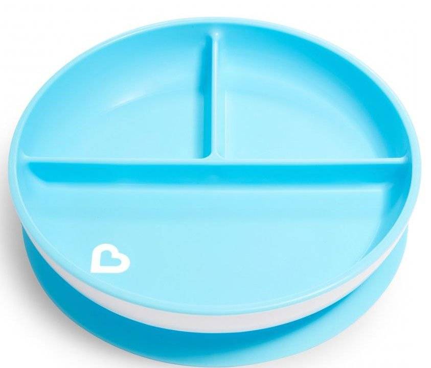 ΠΙΑΤΟ ΦΑΓΗΤΟΥ ΜΕ ΧΩΡΙΣΜΑ MUNCHKIN SUCTION PLATE ΜΠΛΕ