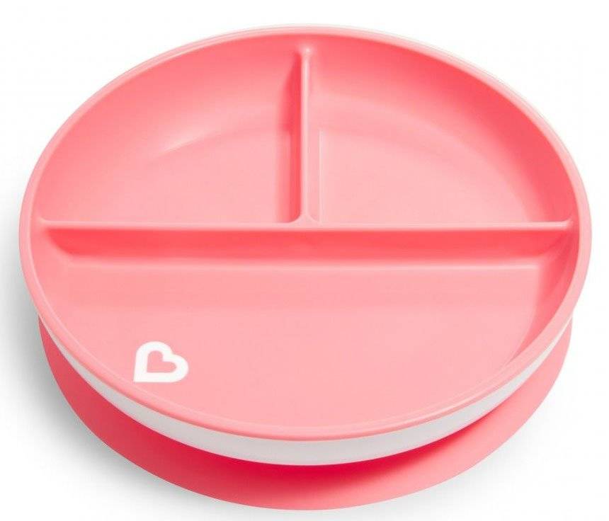 ΠΙΑΤΟ ΦΑΓΗΤΟΥ ΜΕ ΧΩΡΙΣΜΑ MUNCHKIN SUCTION PLATE ΡΟΖ MUNCHKIN