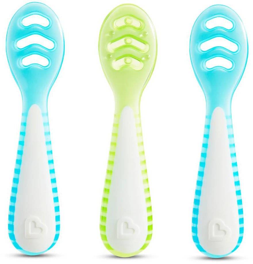 ΚΟΥΤΑΛΙ MUNCHKIN GENTLE DIP SELF-FEEDING SPOON 3ΤΜΧ ΓΙΑ 4 ΜΗΝΩΝ+ ΜΠΛΕ/ΠΡΑΣΙΝΟ
