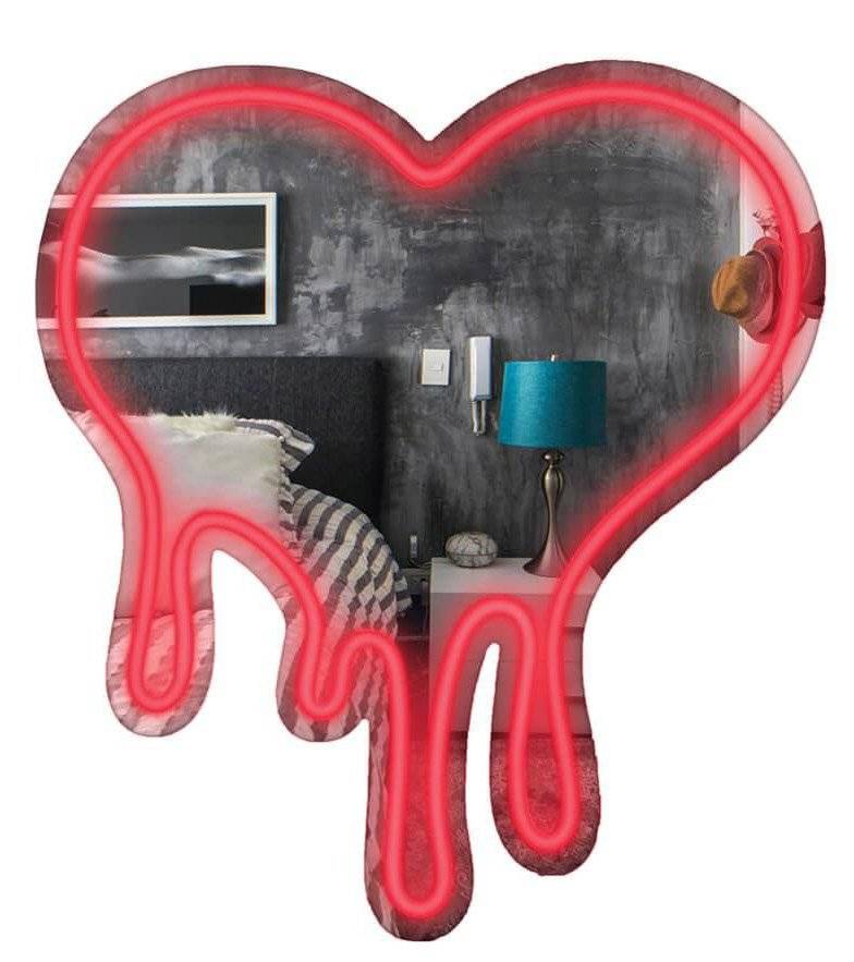 ΚΑΘΡΕΦΤΗΣ NEON LED MOOD ΚΑΡΔΙΑ ΠΟΥ ΛΙΩΝΕΙ ΚΟΚΚΙΝΗ 33X37CM