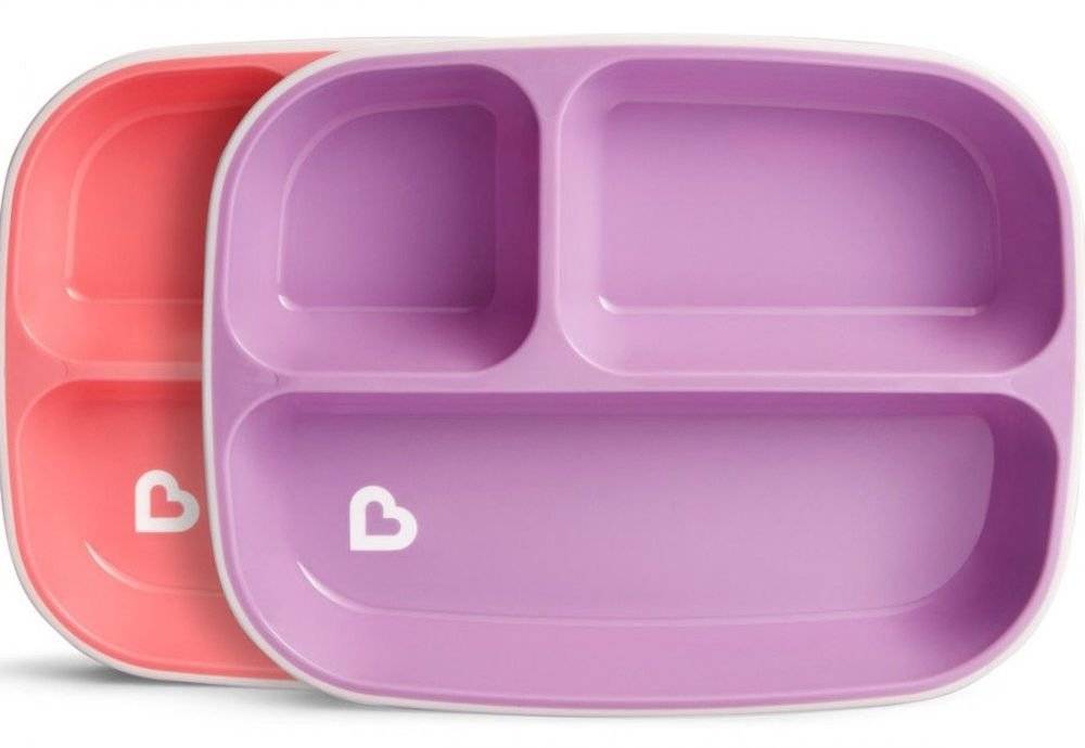 MUNCHKIN ΠΙΑΤΟ ΦΑΓΗΤΟΥ ΜΕ ΧΩΡΙΣΜΑ MUNCHKIN SPLASH DIVIDED PLATES 2 ΤΜΧ ΡΟΖ/ΜΩΒ