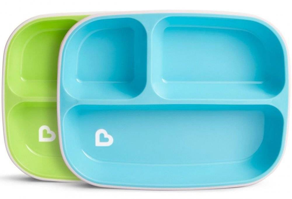 ΠΙΑΤΟ ΦΑΓΗΤΟΥ ΜΕ ΧΩΡΙΣΜΑ MUNCHKIN SPLASH DIVIDED PLATES 2 ΤΜΧ ΜΠΛΕ/ΠΡΑΣΙΝΟ MUNCHKIN