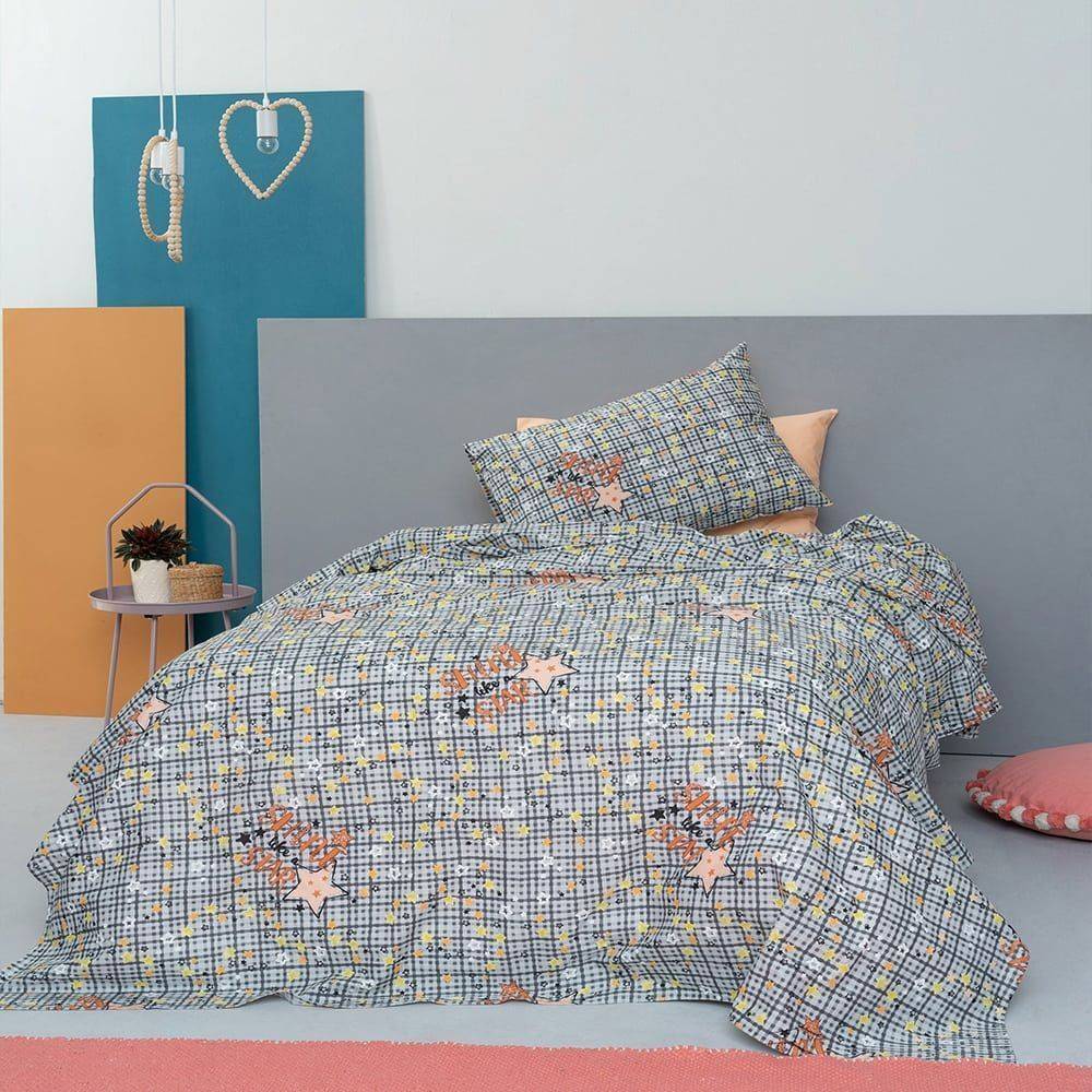 ΣΕΤ ΣΕΝΤΟΝΙΑ ΜΟΝΑ ΠΑΛΑΜΑΙΚΗ LUMINUS CLUSTER GREY 170X260CM 3ΤΜΧ ΠΑΛΑΜΑΙΚΗ