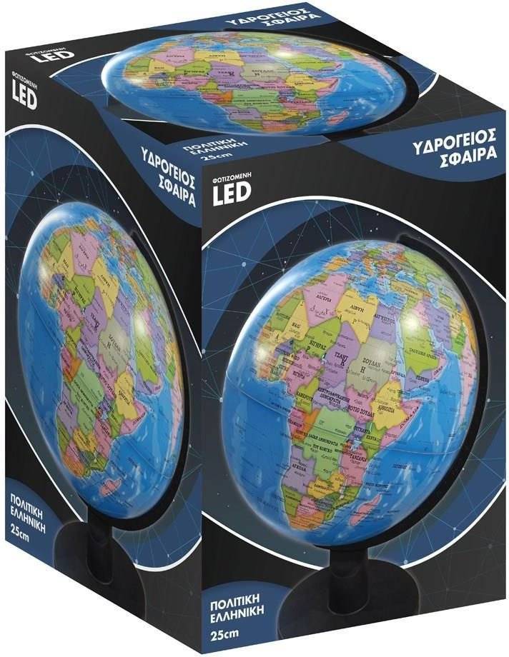 ΥΔΡΟΓΕΙΟΣ ΣΦΑΙΡΑ LUNA ΜΕ LED ΠΟΛΙΤΙΚΗ ΕΛΛΗΝΙΚΗ 25ΕΚ LUNA