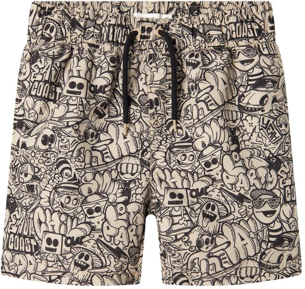 NAME IT ΣΟΡΤΣ ΜΑΓΙΟ NAME IT 13239811 NKMZATOONY SWIM SHORTS BOX ΜΠΕΖ/ΜΑΥΡΟ (158 CM)-(13 ΕΤΩΝ)