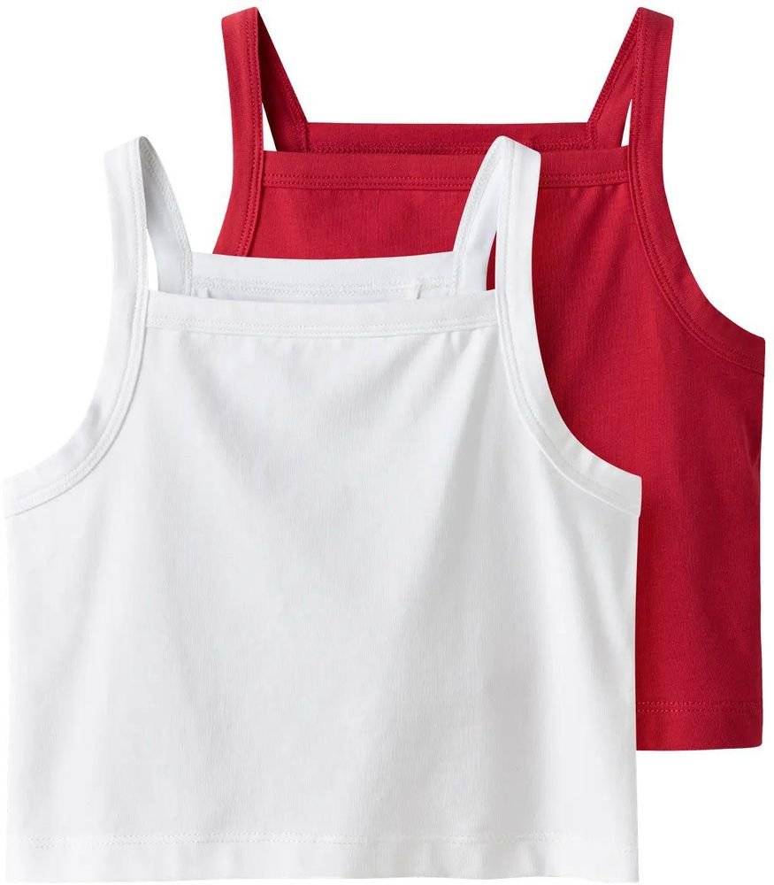 ΣΕΤ ΦΑΝΕΛΑΚΙΑ NAME IT 13228200 NKFVILINA 2P CROP TOP ΚΟΚΚΙΝΟ - ΛΕΥΚΟ (122/128 CM)-(7-8 ΕΤΩΝ)