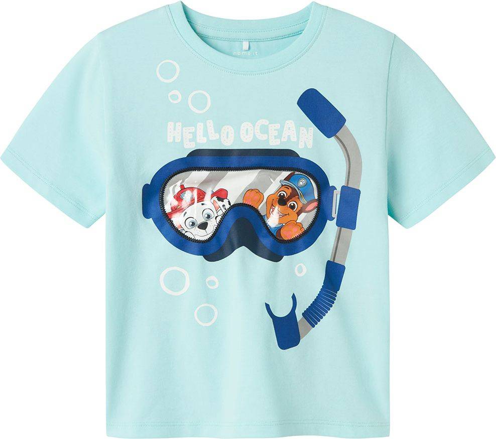 ΜΠΛΟΥΖΑ NAME IT 13240711 NMMMORISH PAW NREG SS TOP CPLG ΘΑΛΑΣΣΙ (80 CM)-(12 ΜΗΝΩΝ)